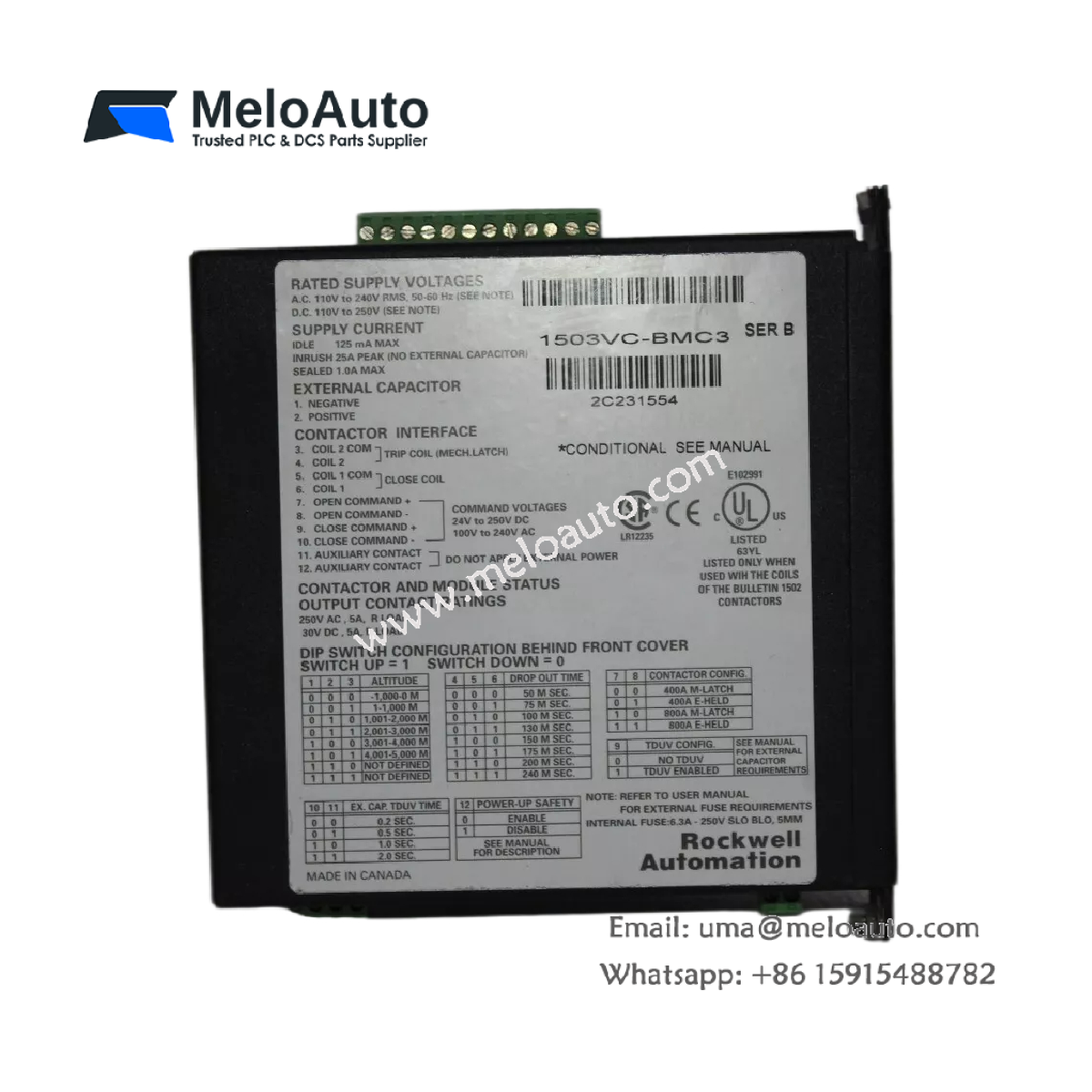 Allen-Bradley 1503VC-BMC3 IntelliVAC Contactor Controller - In Stock