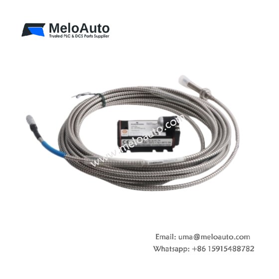 Emerson EPRO PR6423/010-000-CN CON021 8mm eddy current sensor, 2 mm range, IP66, -35°C to 200°C, precise radial and axial shaft measurements.