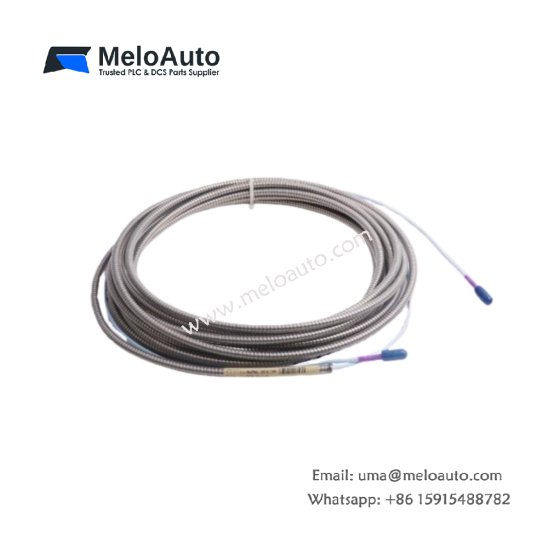 Bently Nevada 330730-080-01-00 8 m armored 3300 XL extension cable with 750 triaxial FEP insulation for high-temperature industrial applications.