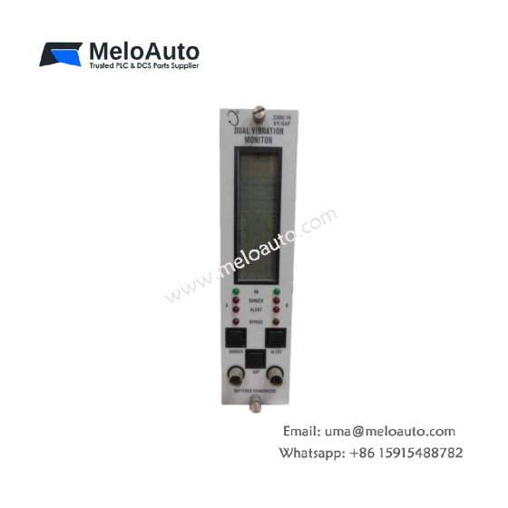 The Bently Nevada 3300/16-14-01-01-00-00-00 Dual Vibration Monitor offers dual-channel monitoring, adjustable alarm setpoints, and reliable signal processing for critical machinery.