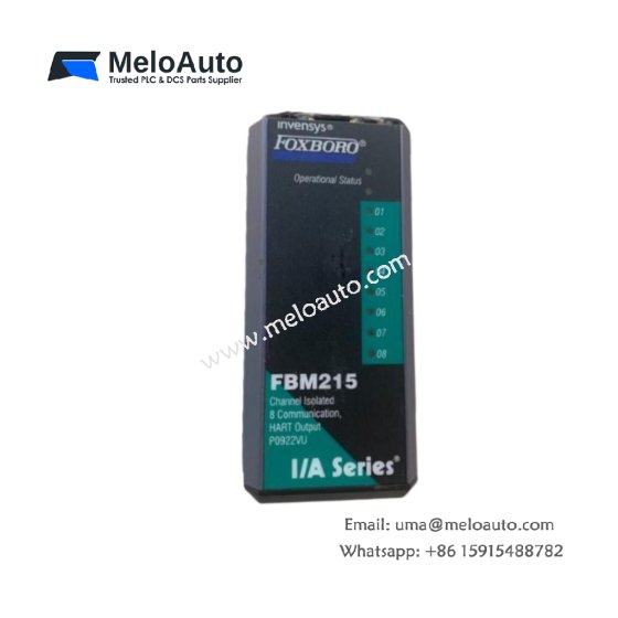 The Foxboro FBM215 offers 8 isolated output channels with 4-20 mA analog and digital HART FSK signals. It is perfect for industrial automation systems. The Foxboro FBM215 offers 8 isolated output channels with 4-20 mA analog and digital HART FSK signals. It is perfect for industrial automation systems.