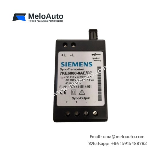 The Siemens 7KE6000-8AE/CC auxiliary power supply ensures stable power for Siemens automation devices. Ideal for industrial and building automation systems.