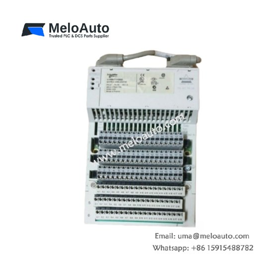 The Schneider 170INT11003 adapter supports Interbus Generation SUPI III, with 500 kbps transmission rate. It links up to 254 devices per segment, ensuring reliable industrial communication.