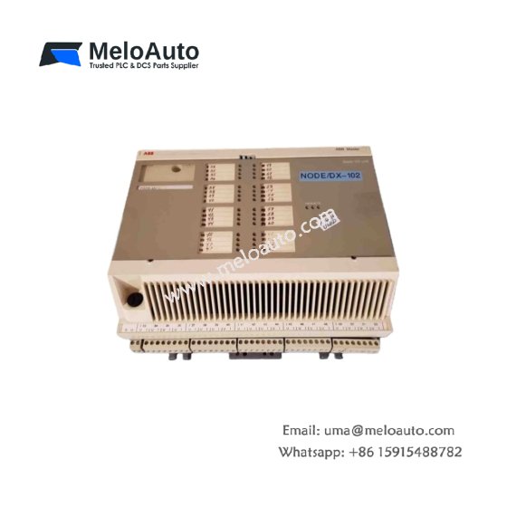 The ABB DSDX451L remote I/O expansion unit adds 20 digital inputs and 12 relay outputs, powered by 24V DC. Ideal for industrial control and automation systems.