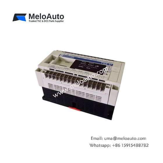 Schneider Electric TSX1702028 compact PLC. Features 24 I/O points, 110-240V AC supply, relay outputs & 5 status LEDs for machine automation.