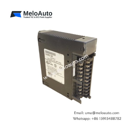 GE IC693MDL740F enhanced output module for Series 90-30. 16 sourcing channels, 0.5A each, improved noise immunity for reliable industrial control.