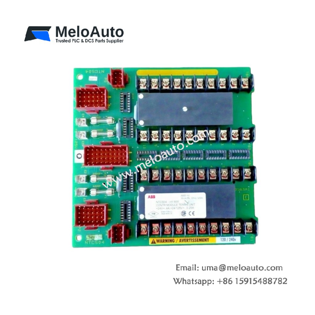 ABB NTCS04 I/O Termination Control Unit – 120/240 VDC PC Board