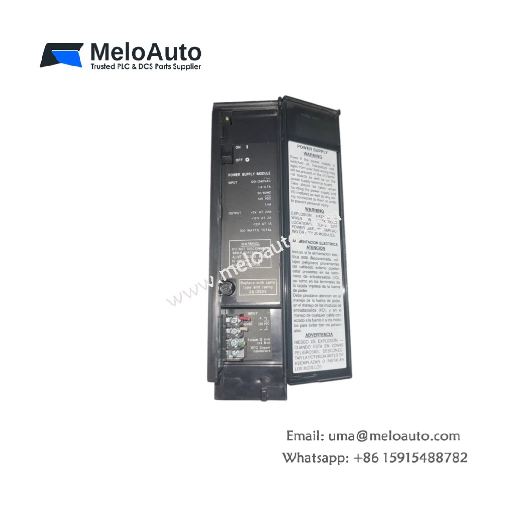 GE IC697PWR711K 100-Watt Power Supply for Series 90-70 PLC Systems