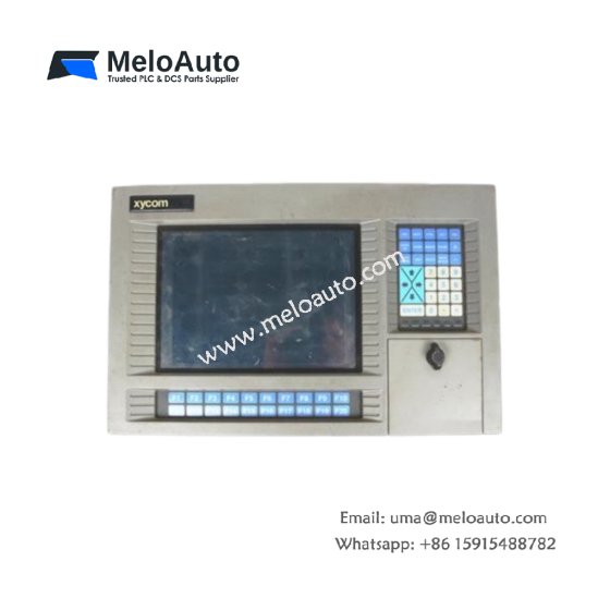 The XYCOM 9475 operator interface panel features a 12.1-inch resistive touchscreen, 1024x768 XGA resolution, and 24 VDC power, ideal for industrial automation.