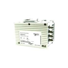 The Schneider 499NOH00510 Ethernet hub cabling system supports 10Mbps data transfer, offering robust and durable connectivity for industrial automation systems.