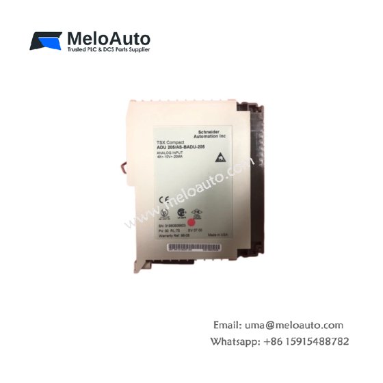 The Schneider ASBADU205 Analog Input Module provides 4 channels, 16-bit resolution, and Modbus RTU communication for precise industrial control.