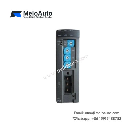 FUJI NP1L-PE1 PE Link module with single-channel optical interface. Provides noise-immune communication for remote I/O. Ideal for industrial