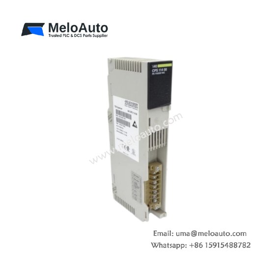 The Schneider 140CPS11400 is a compact AC power supply offering 24V DC output and 10A current, ideal for industrial automation systems.