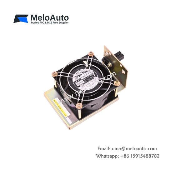 The GE A06B-6078-K001 16B fan adapter assembly provides forced air cooling for servo drives. It features 230V AC operation and sealed bearing