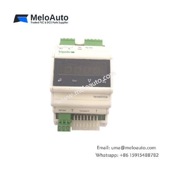 Schneider TM168DEVCM expansion display module, 3.5” touchscreen, 24 VDC, RMS-TSG-TZ-C compatible, enhanced PLC visualization.