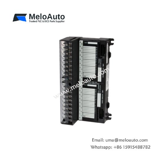 The GE IC670CHS001G terminal block barrier provides 20 wiring positions for Genius I/O modules. It features passive design and DIN rail