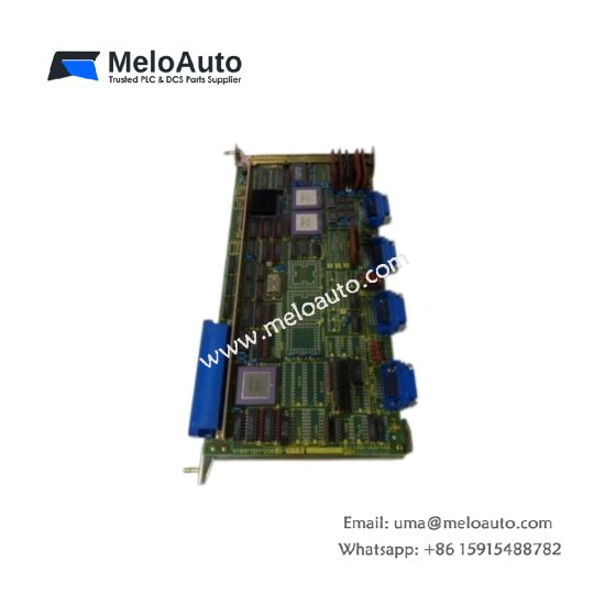 The GE A16B-1211-0062/08B axis control board provides 2-axis servo control with encoder feedback. It features analog command outputs