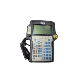 GE A05B-2301-C370 teach pendant. 5.7 inch LCD, 52 keys, 3-axis joystick, emergency stop, enabling switch, for industrial robot programming.