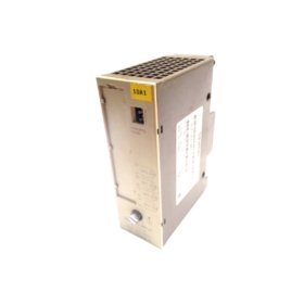 Siemens 6ES5955-5NB11 power supply module: 24V DC at 10A, universal AC input 85-264V, 30ms hold-up for S5-115U racks.