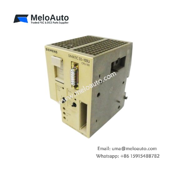 Siemens 6ES5100-8MA01 CPU: 16 digital inputs, 16 outputs, 4KB memory, 3µs/bit for SIMATIC S5-100U systems.
