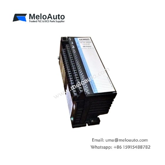 GE IC660EBD025 I/O module with 8 inputs and 8 outputs. 680 µF energy storage, 0.35 kg, screw terminals for PLC systems.