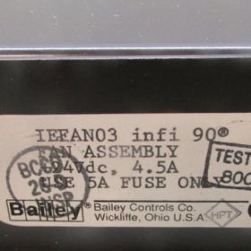ABB Bailey IEFAN03 Fan Assembly – 65 CFM Airflow & 24V DC Operation