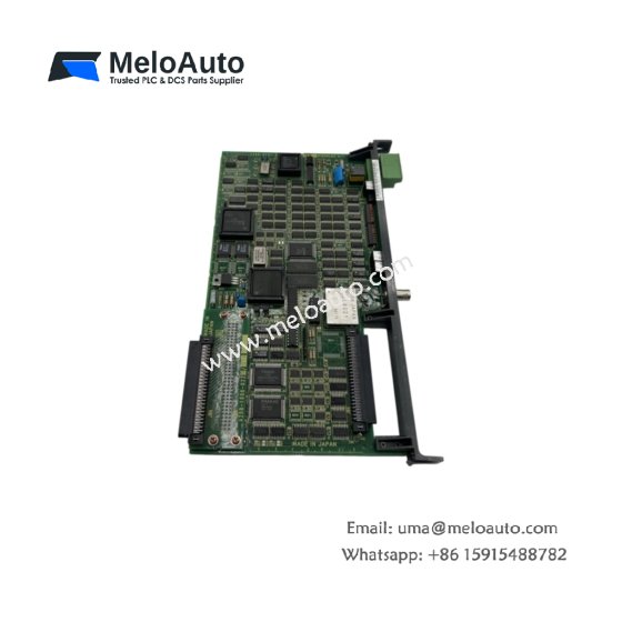 GE A20B-8001-0120/02A circuit board for CNC systems. 24 TTL inputs, 16 TTL outputs, 8 open-collector outputs, onboard voltage regulators