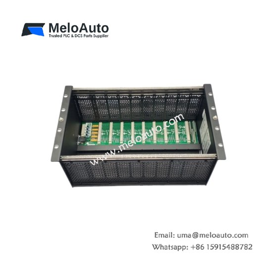 GE IC697CHS791G front mount rack for Series 90-70 PLC. 9 slots, passive backplane, 32-bit VME bus, 445x267x152mm, 4.5kg, steel chassis.​