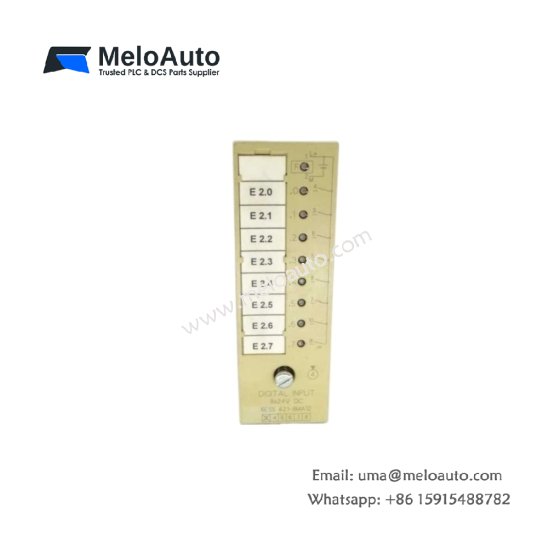 Siemens 6ES5421-8MA12 digital input module for SIMATIC S5. 16 channels, 48V DC or 115V AC, optocoupler isolation.
