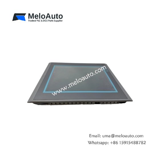 Siemens 6AV6541-0AA05-2BB0 operator panel. 5.7" color touchscreen, 320x240 resolution, RS-232/RS-485, 386 components, 680µF storage, 0.95kg.