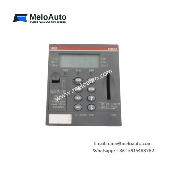 ABB 1SAP140200R0100 Central Processing Unit for AC500 PLCs. 256KB program memory, 48MHz, Ethernet, RS-232/485, Modbus RTU/TCP, 0.16kg.