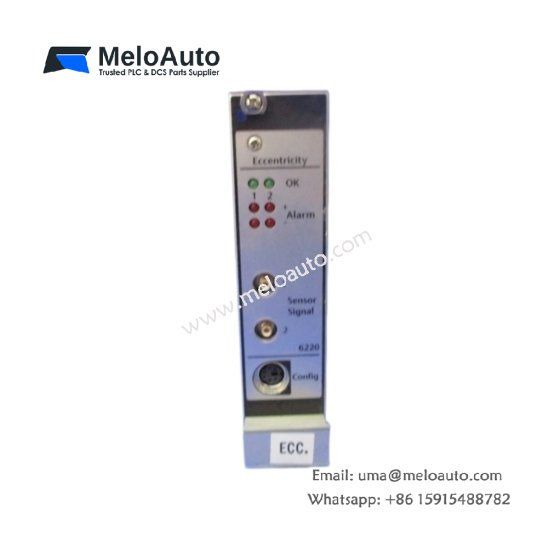 EPRO A6220 eccentricity monitor for turbines. Features 2 independent channels, 4 relay outputs, 0-1000µm range, PR6423 compatible,