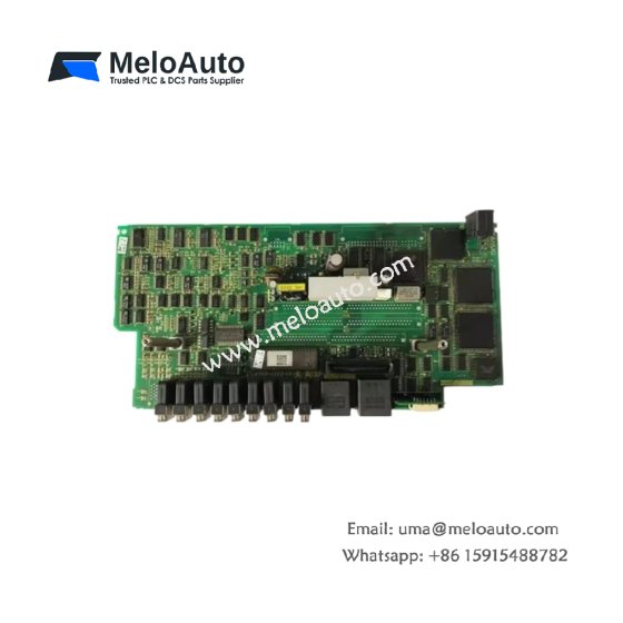 GE A16B-2200-0210/04A serial port board for CNC systems. 4 RS-232 and 2 RS-422 ports, 115.2 kbps, FIFO buffers, 210x175mm, 295g.
