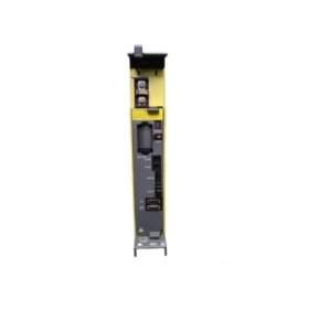 GE A06B-6114-H105 Servo Amplifier Module for CNC spindles. 200-240V AC 3-phase input, 4.2kg, DC link capacitors, fan-cooled.