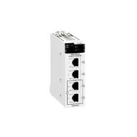Schneider BMXNOC0401 Ethernet module for Modicon M340. 10/100 Mbit/s RJ45, Modbus TCP, 190 mA, 0.21 kg, 16 connections. No battery. In stock.