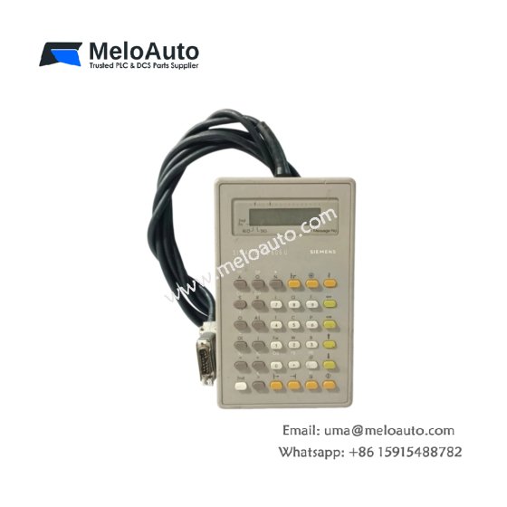 Siemens 6ES5605-0UB11 hand-held programmer features 2x16 character LCD, 22-key keypad, 8 kB memory, and direct connection to S5 CPU