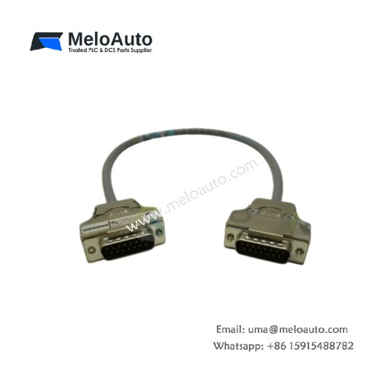 Siemens 6ES5712-8AF00 Interface Cable. 3 meters length, 15-pin to 9-pin, shielded, 24 AWG, for SIMATIC S5 programmer connection.