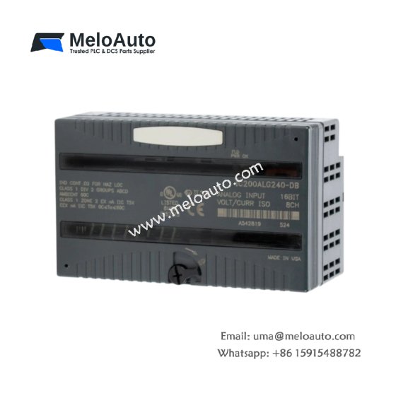 GE IC200ALG240-DB analog input module for VersaMax. 4 channels, 0-20mA or 0-10V, 16-bit resolution, 0.15kg weight. Shop now.