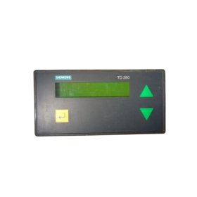 Siemens 6ES5390-0UA11 Simatic S5 text display. 2-line x 20-character LCD, 6 membrane keys, RS-232/422, 248 components, 470µF storage, 0.65kg.