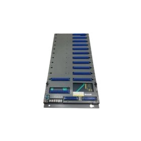 GE A03B-0801-C009 I/O base unit for CNC systems. 8 module slots, automatic addressing, keyed connectors, 5V and 24V distribution