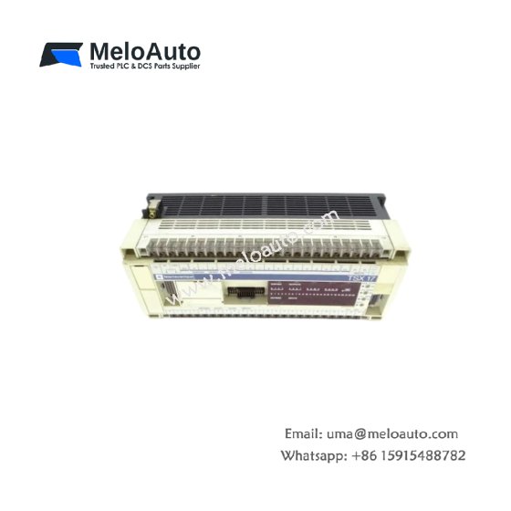 Schneider TSX1724012 CPU controller. 32KB program memory, 12 onboard I/O, 1.5ms scan time, 286 components, 470µF storage, 0.42kg.