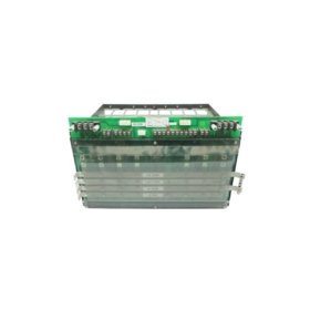 ABB Bailey IPCHS01 power module chassis board for INFI 90 systems. 5V/15V/-15V distribution, 8 slots, fuse-protected.