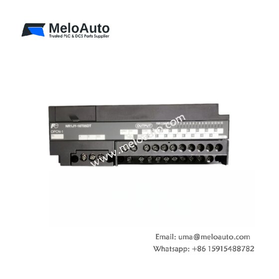 Original Fuji NR1JY-16T05DT MICREX-SX remote output module. 16 transistor outputs with short circuit protection for T-Link networks