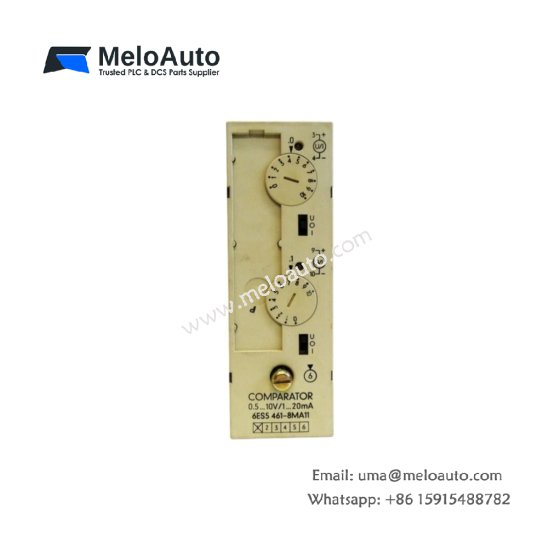 Siemens 6ES5461-8MA11 Comparator Module. 160x125x50mm, 0.55kg, 4 channels, 0-10V range, 24V DC outputs. For SIMATIC S5 analog monitoring.