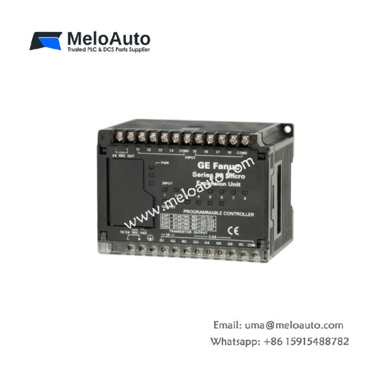 GE IC693UEX122AP1 micro expansion unit features 12 inputs, 8 outputs, 24V DC operation, SNP protocol, and 200m communication distance