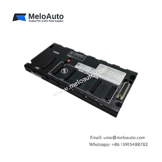 GE IC693CHS398J 5-slot rack base expansion for Series 90-30 PLC. Adds 5 module slots. 15m maximum cable length. No energy storage. 1.2kg