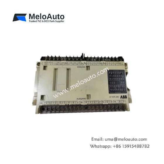ABB 07 KR 240 R1 PLC control module for Procontic systems. 32KB memory, weight 0.45kg, size 130x65x110mm, lithium battery backup