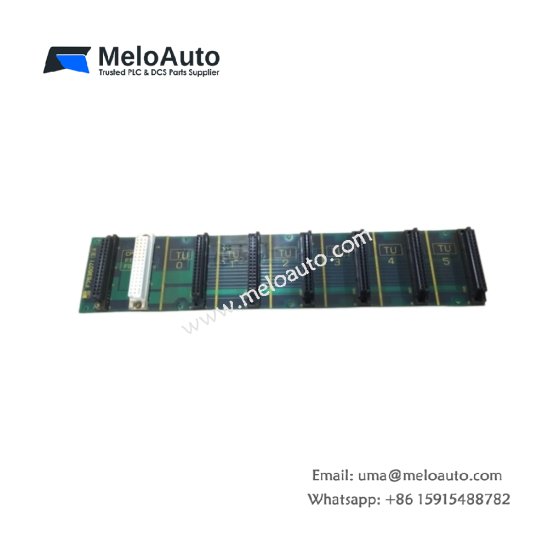 Original Fuji FSB086H MICREX-SX 5-slot mount board unit. Passive backplane for I/O module expansion. DIN rail mounting. In stock.