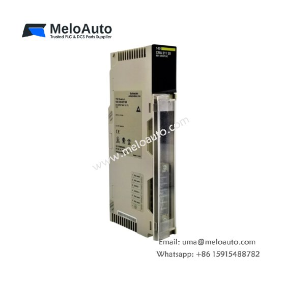 Schneider 140CRA21120C DIO drop interface. Modbus Plus/TCP, remote I/O adapter, 268 components, 560µF storage, 0.62kg. For Quantum PLC.