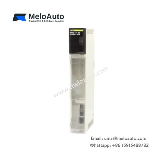 Schneider 140NOE55100C Ethernet PLC module for Quantum. 10/100 Base-T port, Modbus TCP/IP client/server, 64 simultaneous connections